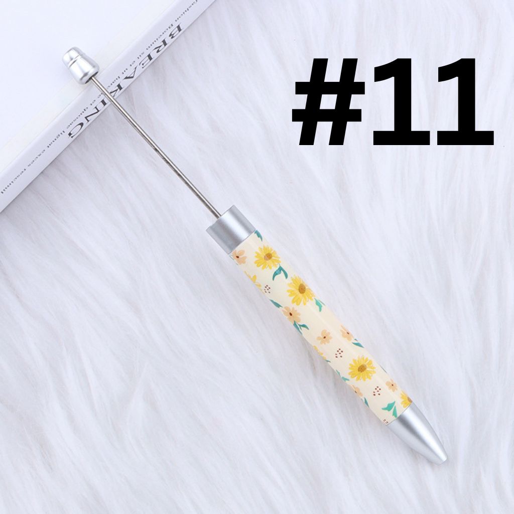 DIY Beadable Plastic Cute Sun Flowers Printed Pens, 167MM