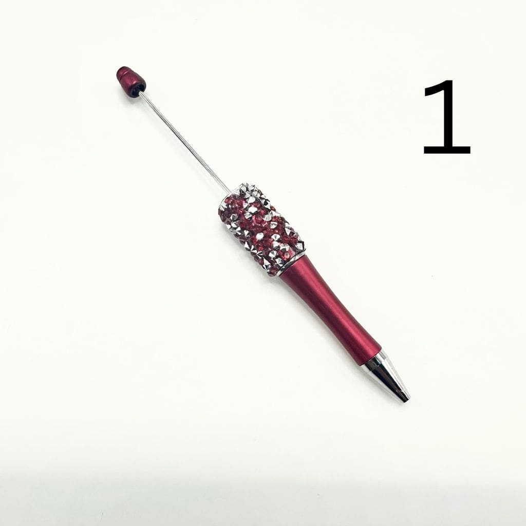 Beadable Pens with Cone Shape Rhinestones in Solid and Metallic Colors