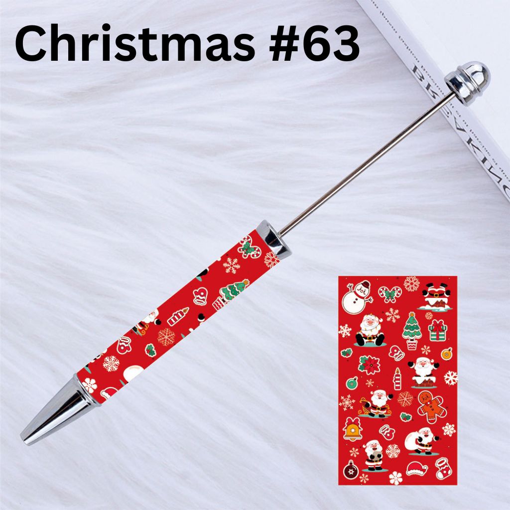 DIY Beadable Plastic Christmas Printed Pens, 149MM, Please Read the Description