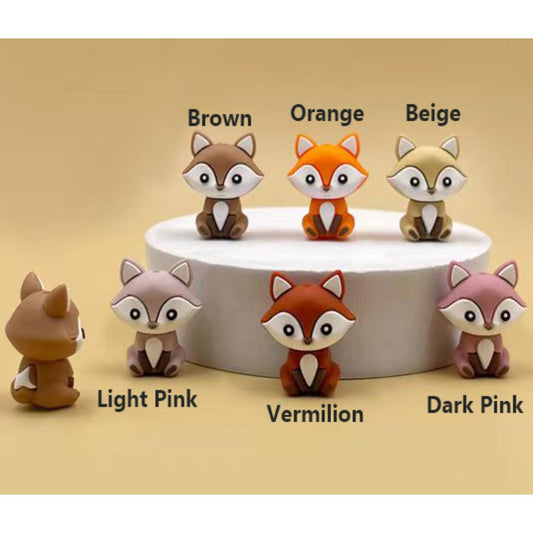 3D Mini Cute Fox Silicone Focal Beads