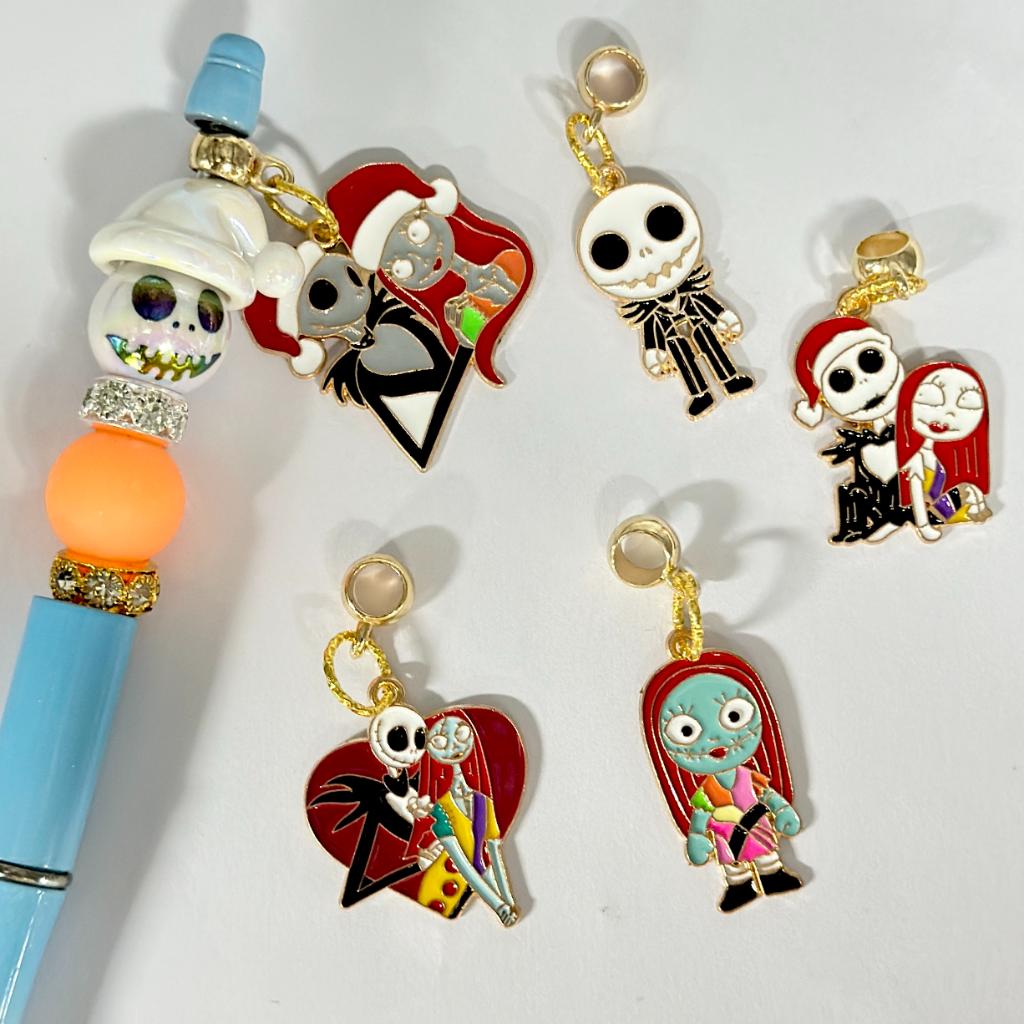 Vivid Jac and Sall Metal Alloy Bail Beads with Charm Nightmare Before Christmas