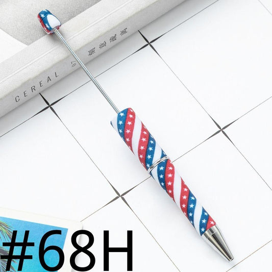 National USA Flag Independence Day Printed Beadable Pens Number 68H