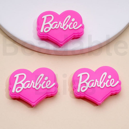 Pink Cute Barbi Silicone Focal Beads