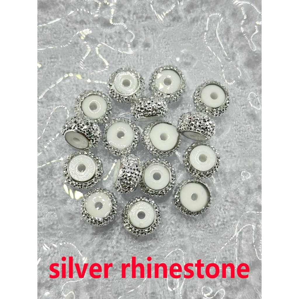 Wheel Spacers with Silver &golden& Black Rhinestone, 6x12mm