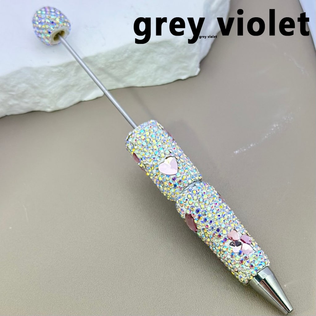 Beadable Clay Pens with Colorful Hearts Mini AB Rhinestones Covered the Entire Pen