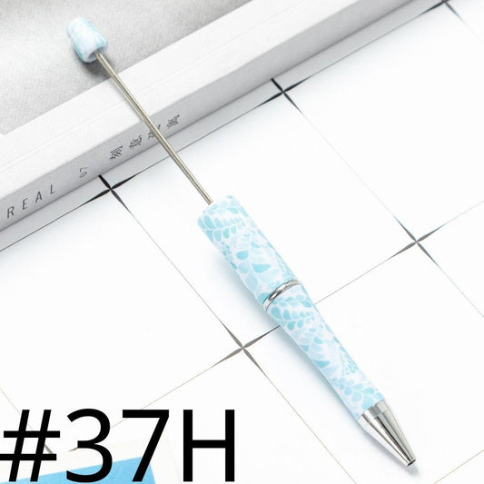 Blue and white Printed Beadable Pens Number 37H