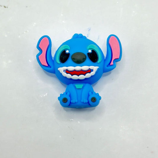 3D Little Cute Blue Monster Stitc Silicone Focal Beads