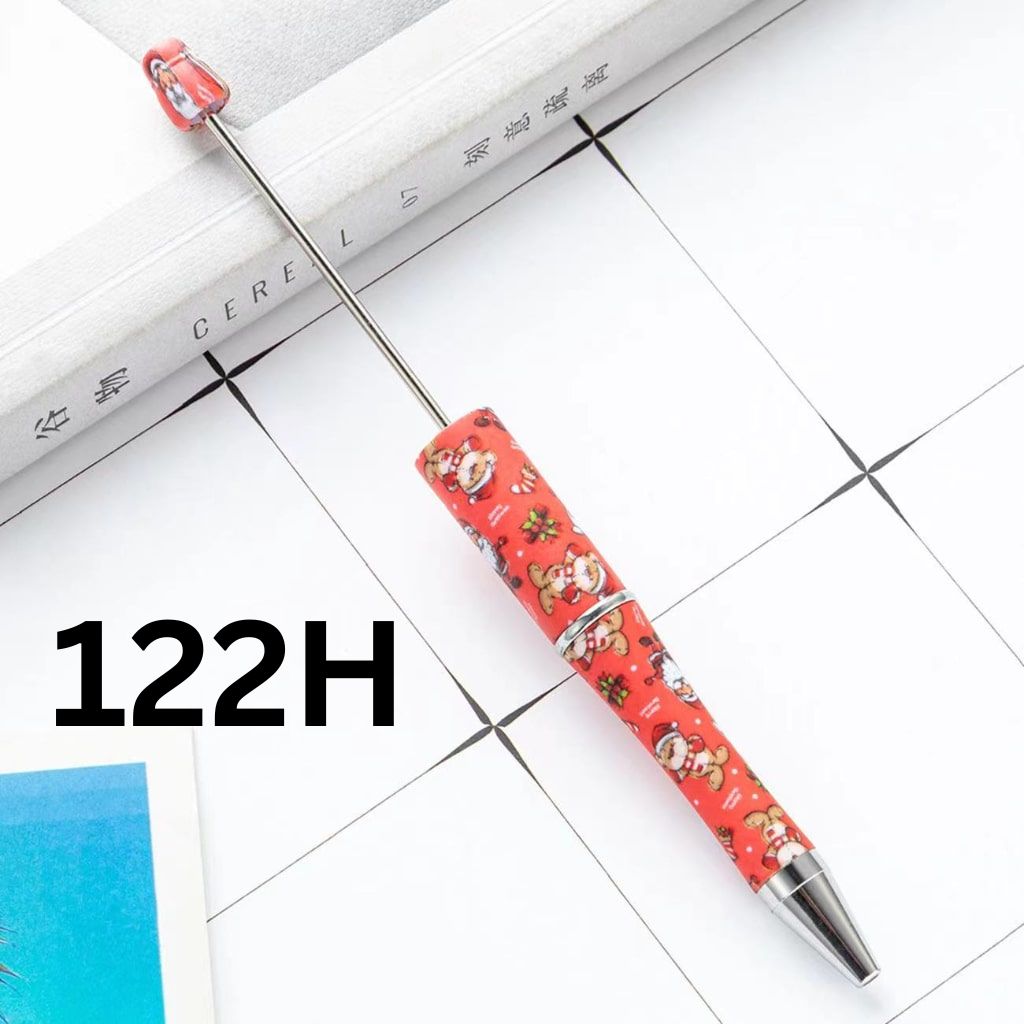 Pink Red Lovely  Reindeer Christmas Printed Beadable Pens Number 122H