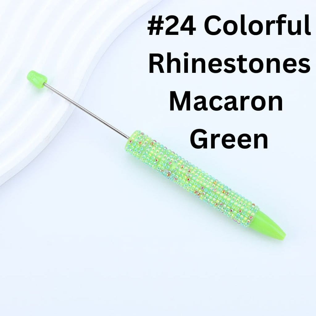 DIY Long Style Beadable Pen with Colorful Rhinestones in Solid Color, 168MM