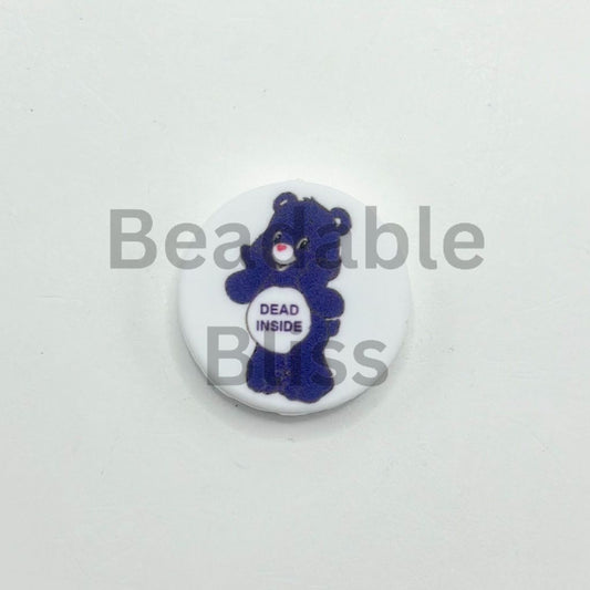 Dead Inside Cute Bear Silicone Focal Beads