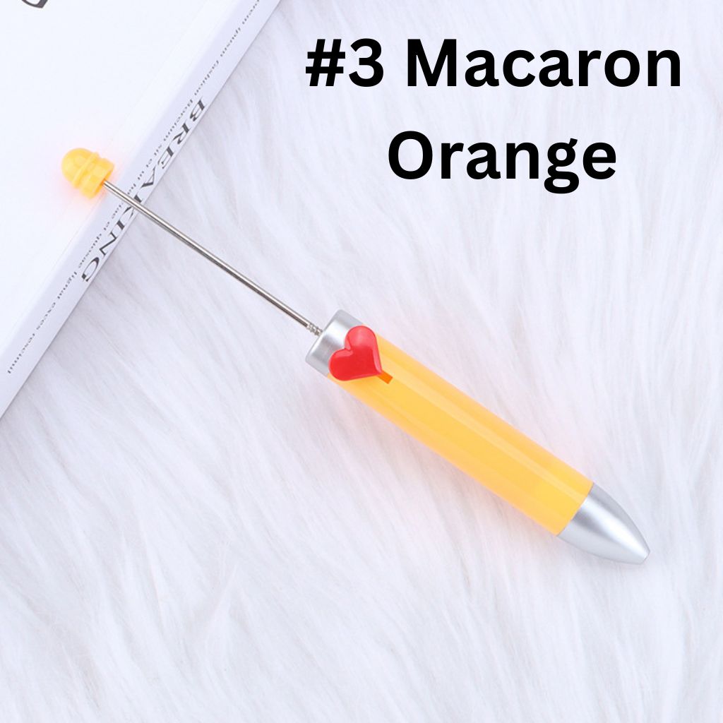 New Style DIY Beadable Pen with 7-Color Refills in Solid Color, 155MM