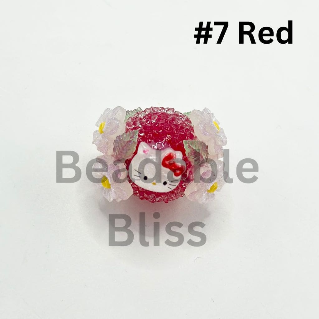 Jelly Color Sugar Acrylic Beads with Luminous Double Layer Flower and Cat Cartoon Bead, 20MM by 27MM