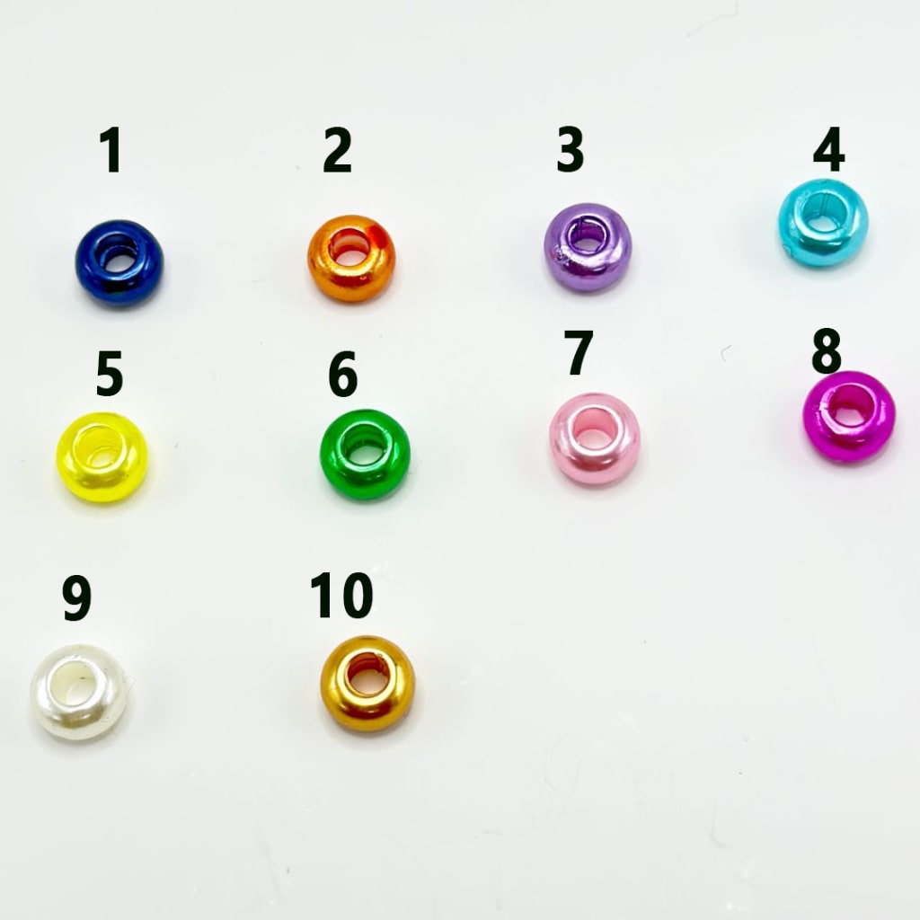 Glossy Multi-Color Wheel Acrylic Beads with Large Hole, 12MM, Please Read the Description