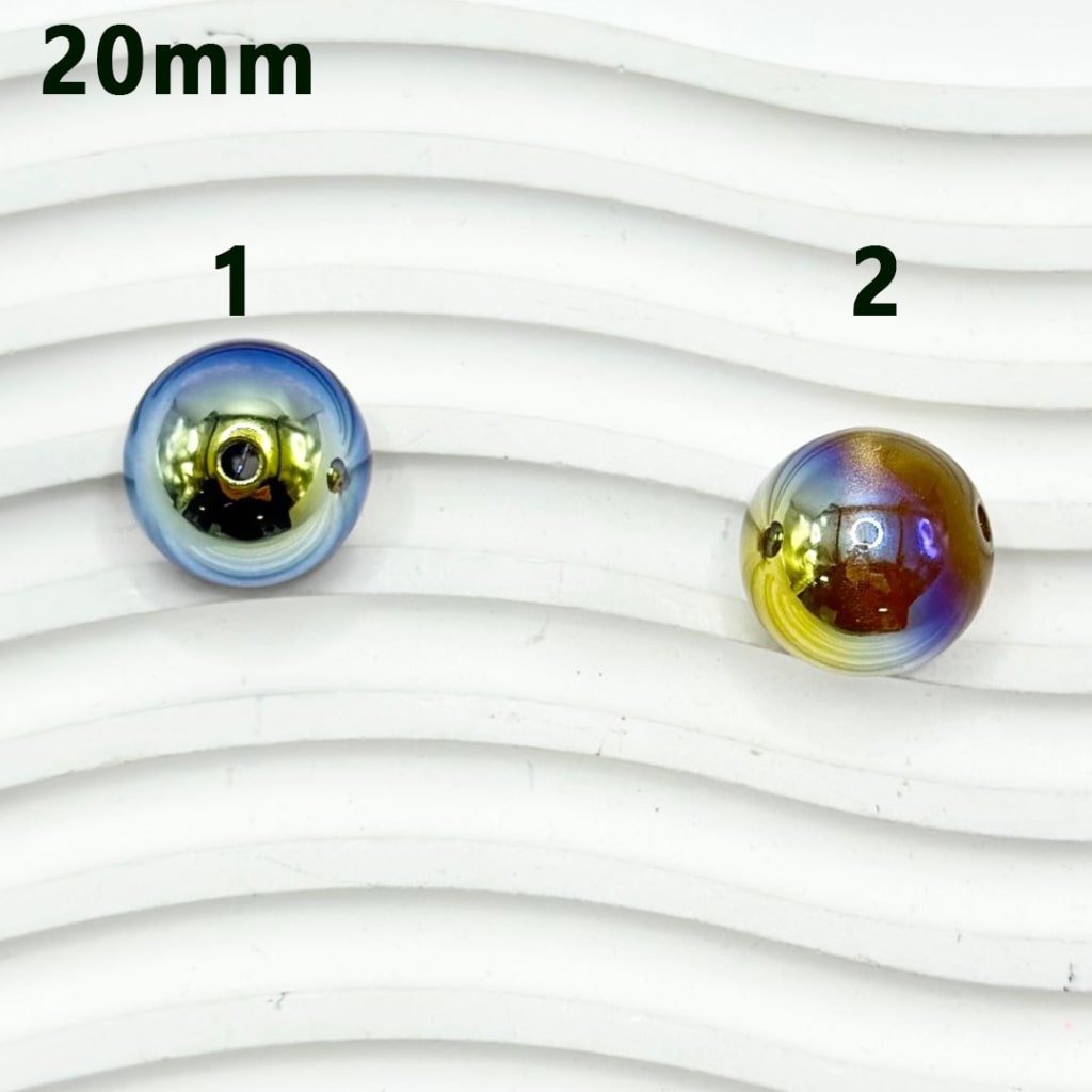 Bling Bling Glossy Shiny Colorful Round Acrylic Beads, 20MM, Please Read the Description