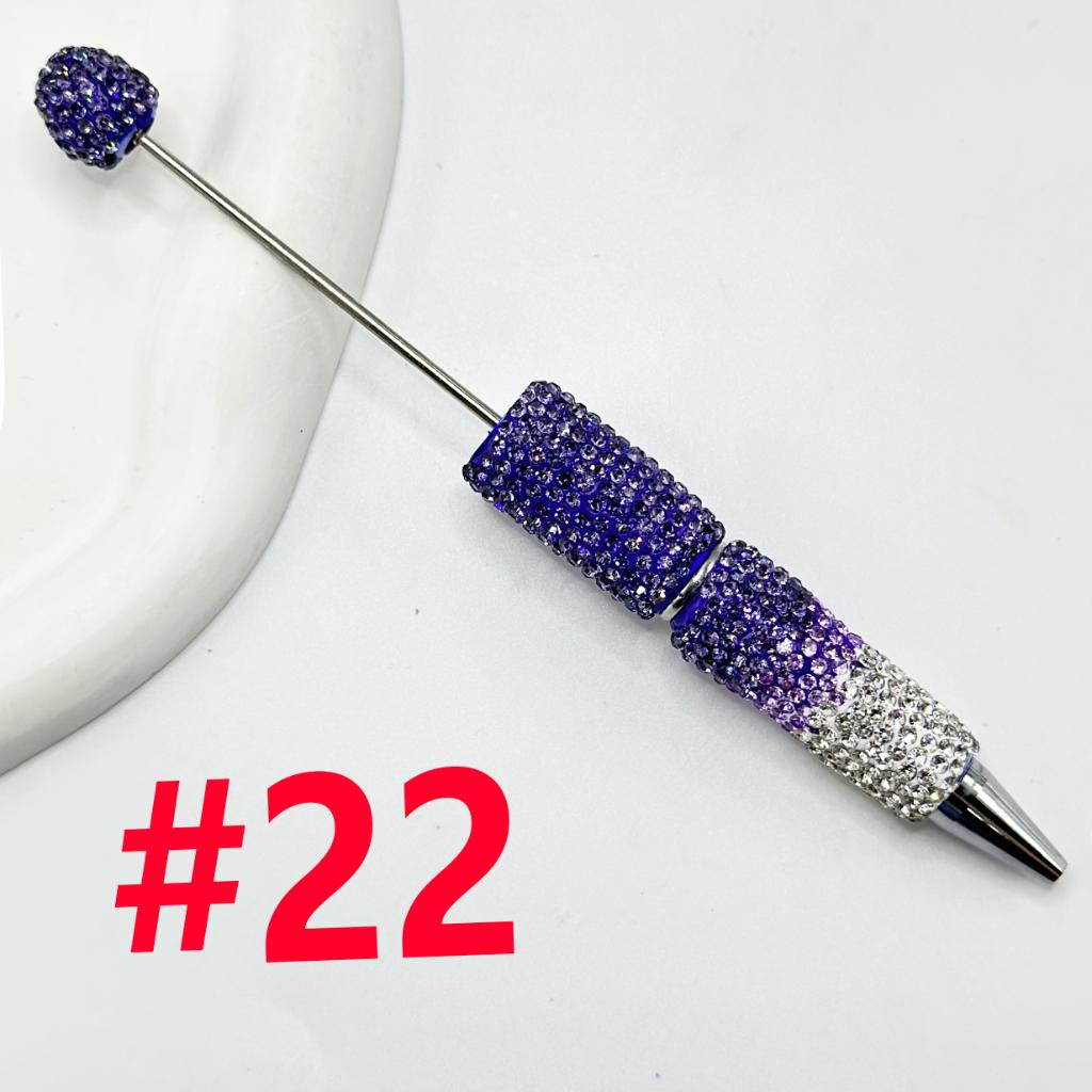 Beadable Pens with Clay Rhinestones Covered the Entire Pen