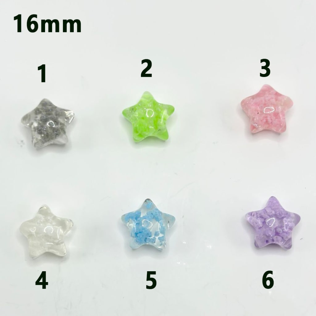 Cute Clear Star Shape Acrylic Beads Mini Colorful Clouds Inside, 16MM, Please Read the Description