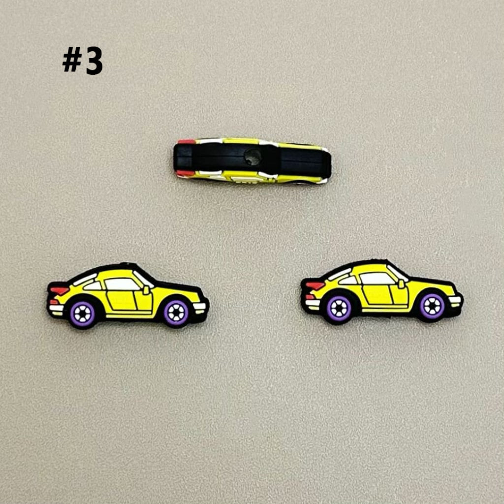 Mini Cute Racing Car Automobile Vehicle Silicone Focal Beads