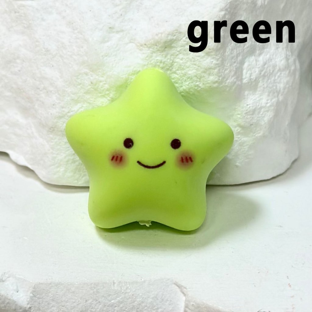 Solid Color Smile Face Star Acrylic Beads, Around 24*23MM