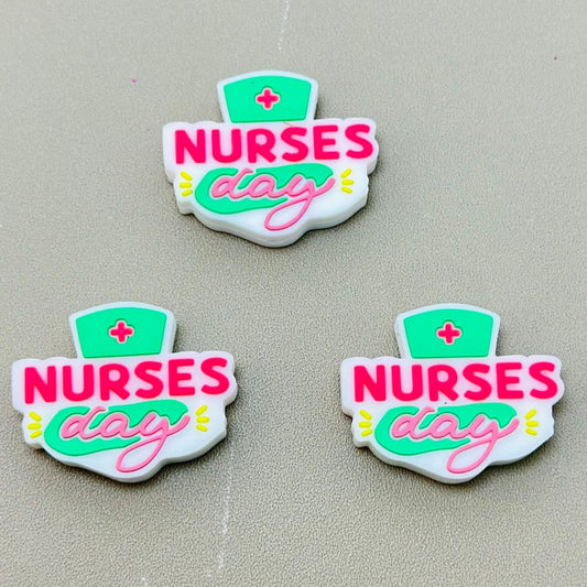 Cute Nurse Hat Cap Nurses Day Silicone Focal Beads