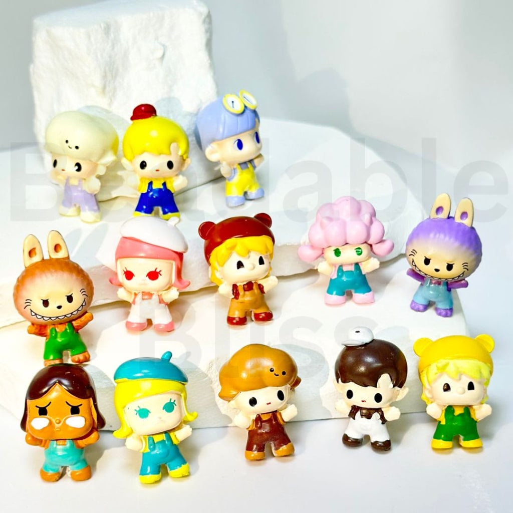 Mini Cute Pop Mar Cartoon Characters Pen Topper (Half Through Hole), Random Mix, Around 28*20MM