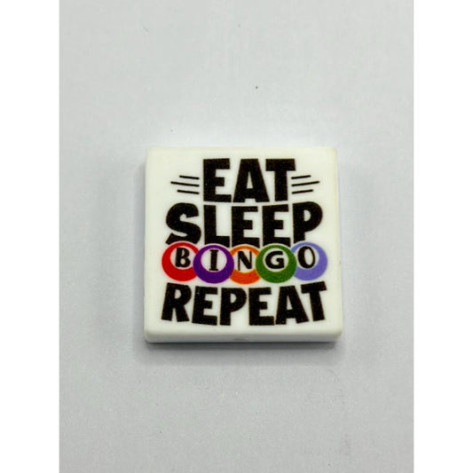 Eat Sleep Bingo Repeat Silicone Focal Beads