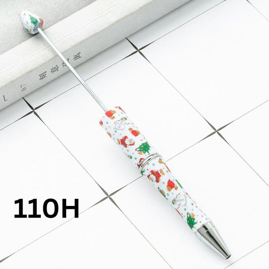 Lovely Christmas Tree White Background Printed Beadable Pens Number 110H