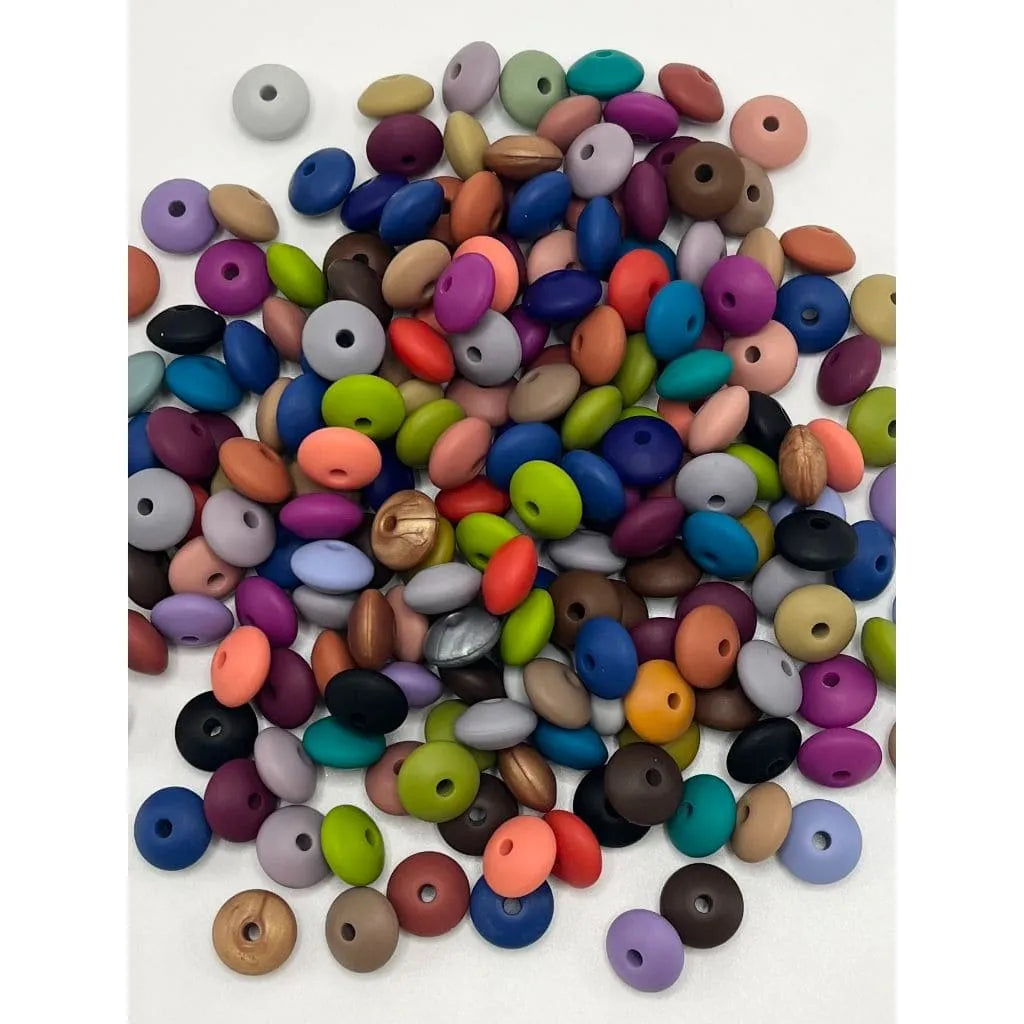 Printed Silicone Beads 15 mm Random Mix