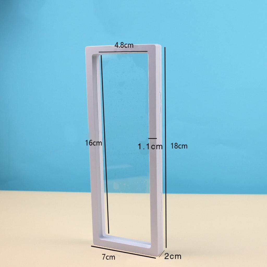 Suspension Jewelry Storage, Rectangle Floating Frame Display Box, Clear PE Film, 7*2*18cm