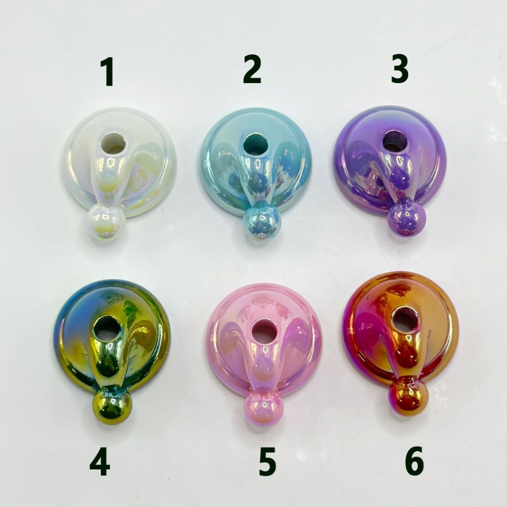 UV Finish Multi-Color Cute Christmas Hats Acrylic Beads, Around 24*14MM