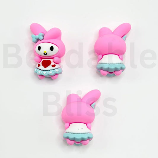 3D Cute Pink Melod Sanri Cartoon Silicone Focal Beads