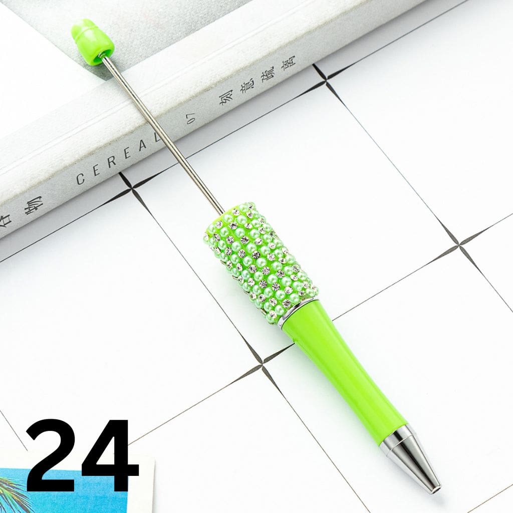 Beadable Pens in Solid Colors with Rhinestones and Flatback Pearls