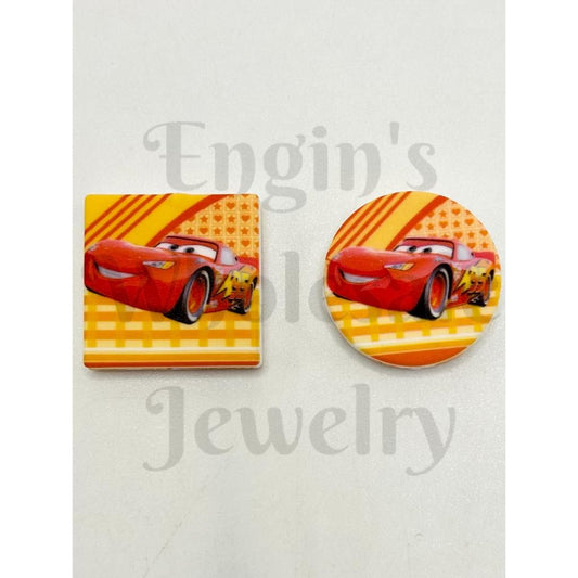 Cars Red Car Silicone Focal Beads