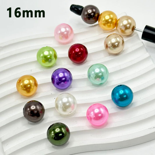 Multi-Color Glossy Shiny Round Acrylic Beads, 16MM, Please Read the Description