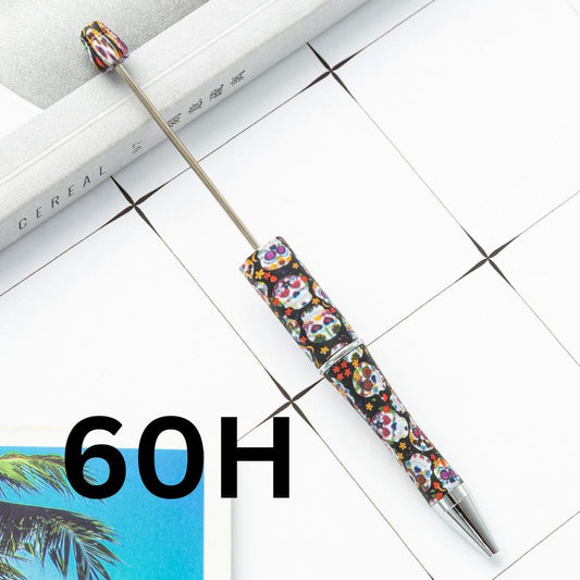 Colorful Flowers Printed Beadable Pens Number 60H