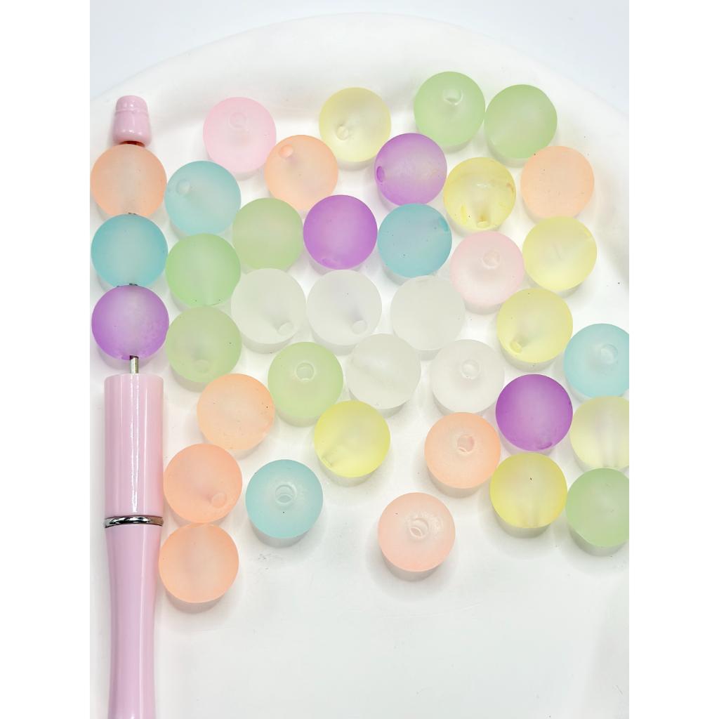 See Thru Rubber Acrylic Beads, Random Mix Color
