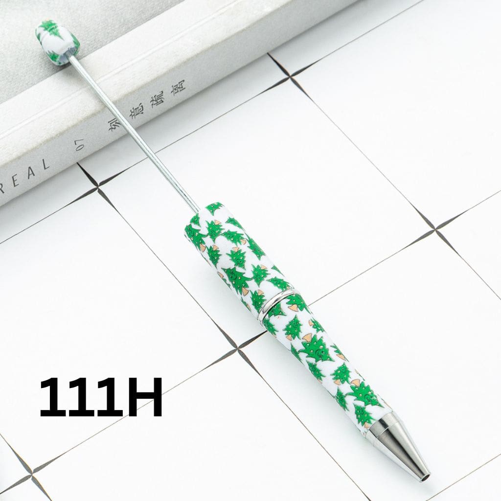 Christmas Green Tree Printed Beadable Pens Number 111H