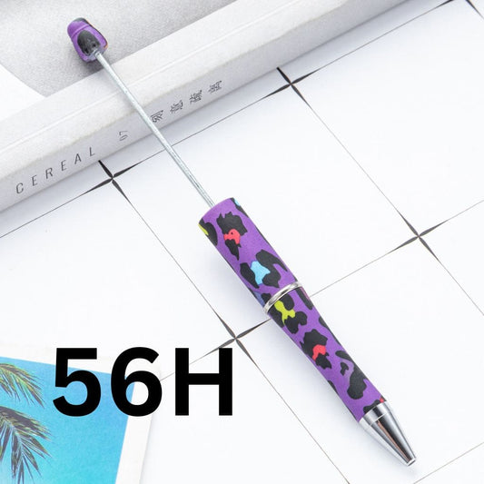 Purple and Black Printed Beadable Pens Number 56H