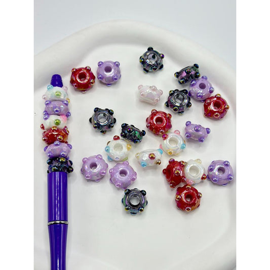 Faceted Wheel Acrylic Beads, 9mm by 14mm