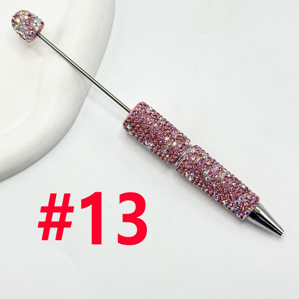 Beadable Pens with Clay Rhinestones Covered the Entire Pen