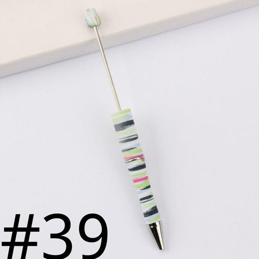 Colorful Stripes Printed Beadable Pens Number 39