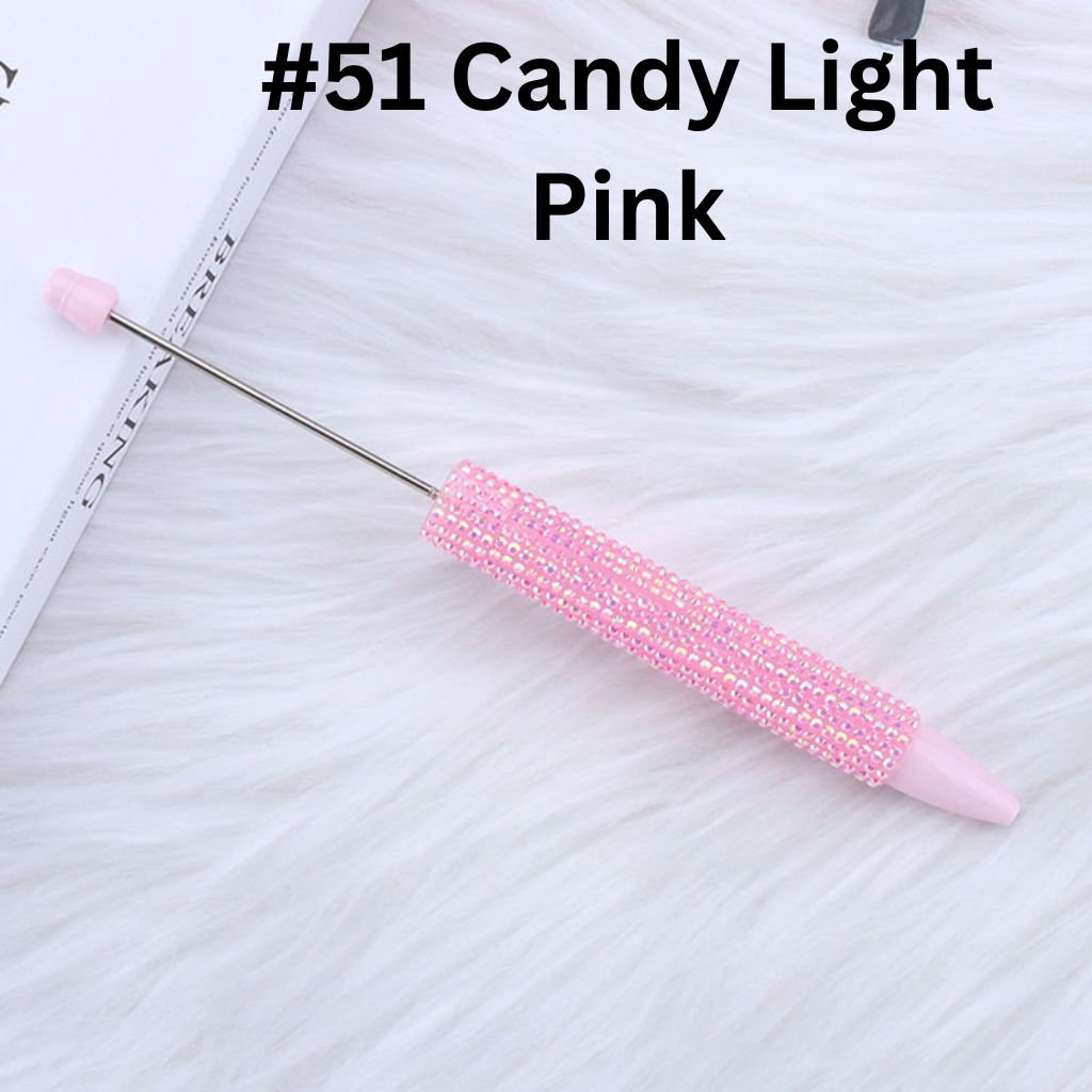 DIY Long Style Beadable Pen with Colorful Rhinestones in Solid Color, 168MM