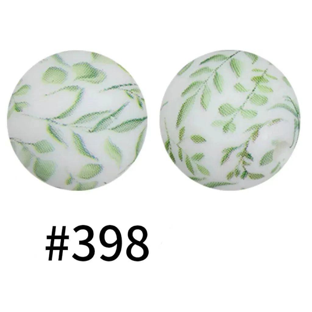 Printed Silicone Beads 15 mm