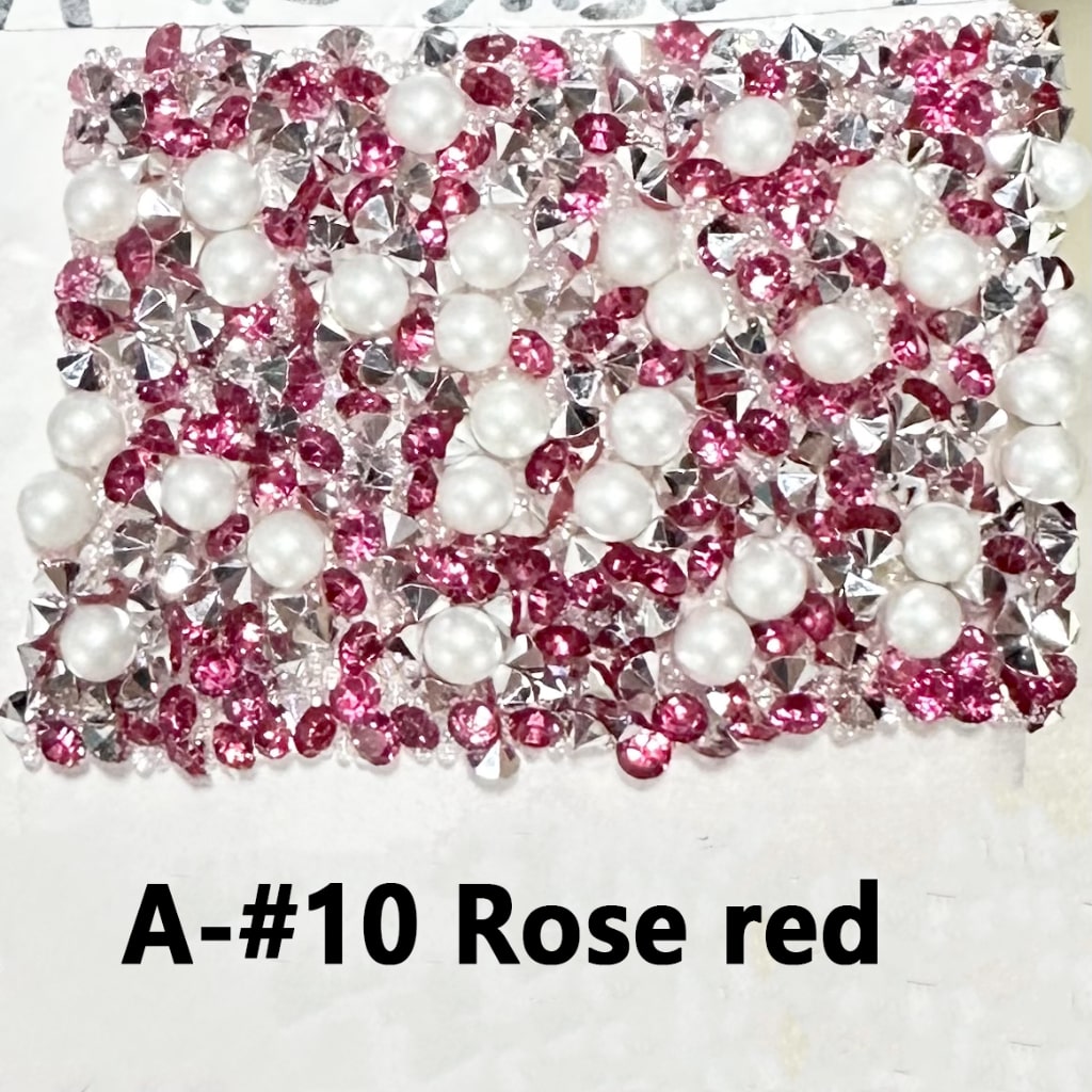 DIY Bling Bling Wraps Tapes with White Pearls Cone Shape Rhinestones for Pen, Around 40*28MM, 78pcs in 1 Sheet, Please Read the Description