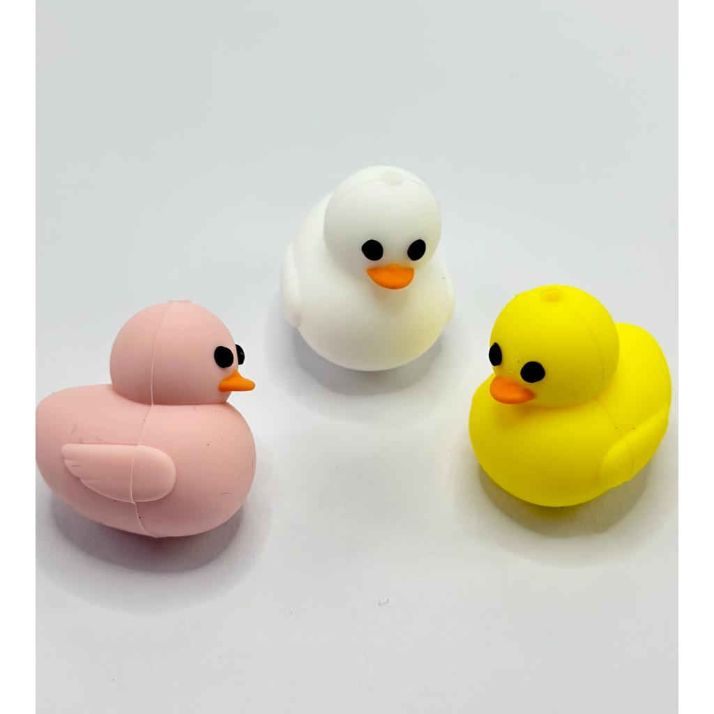 Cute Duckling 3D Silicone Focal Beads