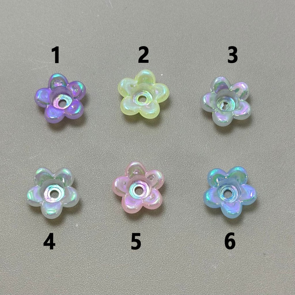 UV Finish Shiny Colorful Flower Acrylic Beads, Around 19MM, Please Read the Description