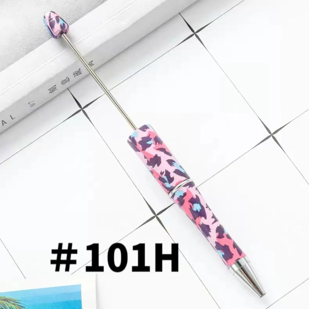 Pink and Black Camo Printed Beadable Pens Number 101H