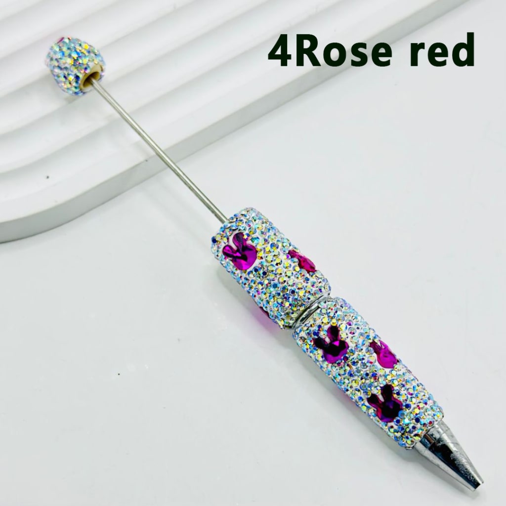 Beadable Clay Pens with AB Color & Colorful Bunny Rabbit Head Rhinestones Covered the Entire Pen