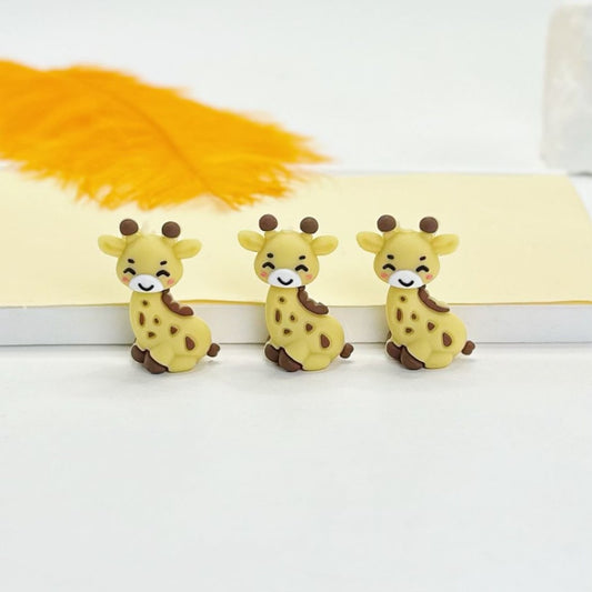 3D Cute Giraffe Baby Silicone Focal Beads