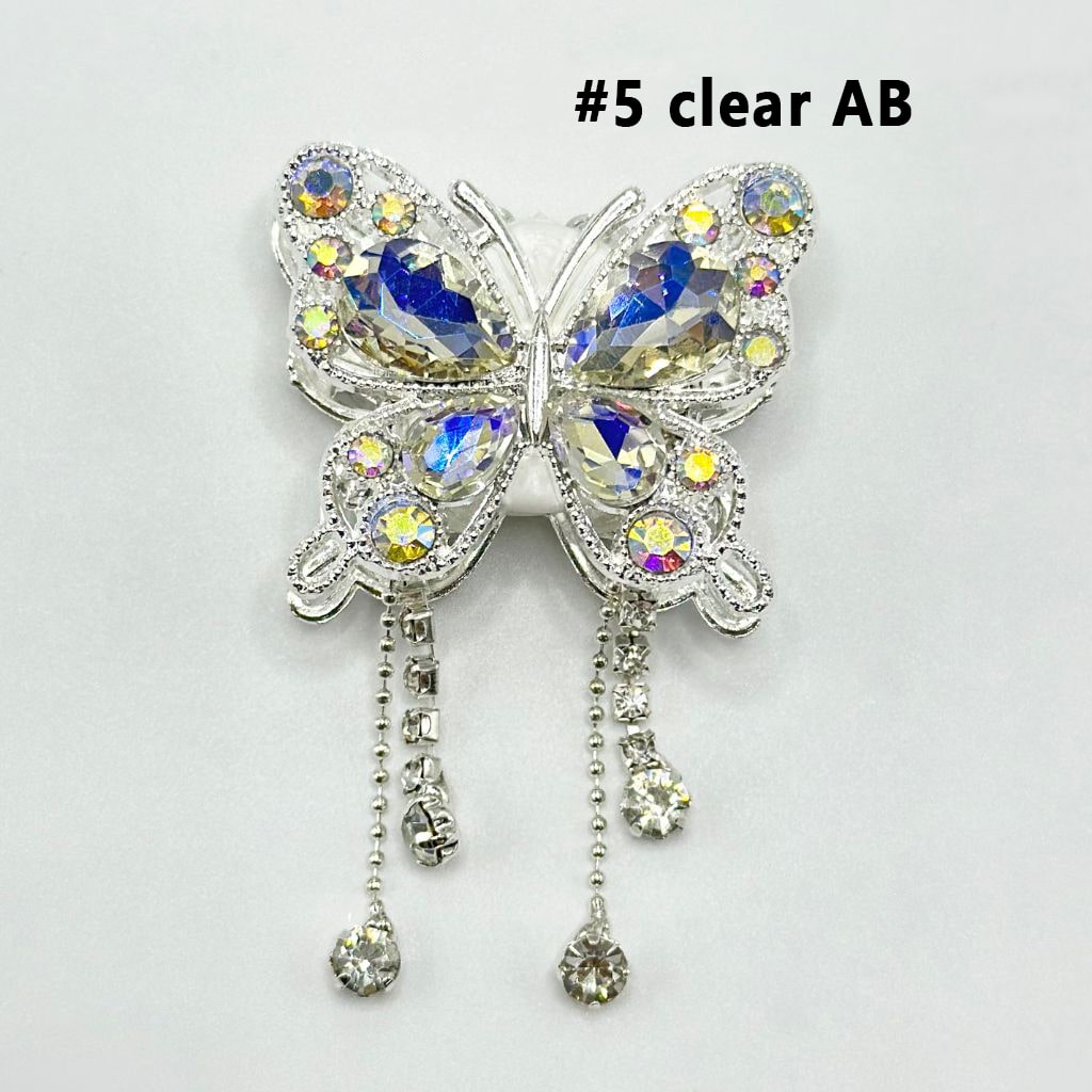 Bling Bling Butterfly Fancy Alloy Clay Beads with Rhinestones and Pendants Chains, 34MM by 40MM