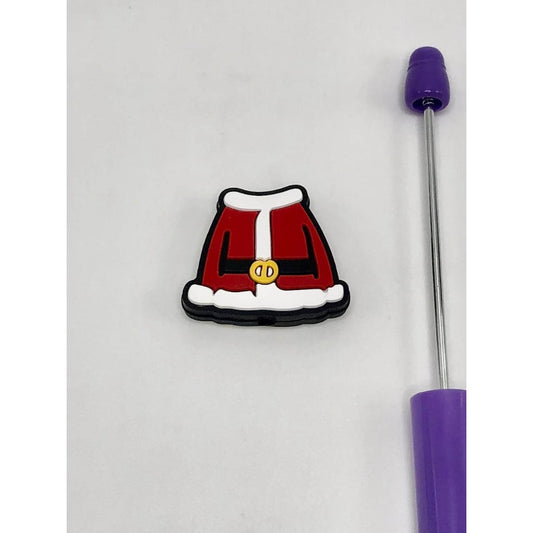 Christmas Red Santa Claus Costume Jacket Silicone Focal Beads